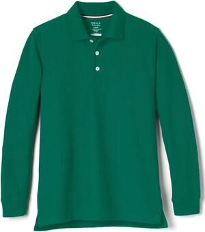 NEW! French Toast XL 14/16 Long Sleeve Pique Polo Shirt Green/Hunter